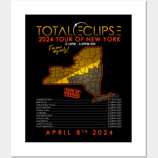 Total Solar Eclipse 2024 Tour of New York Posters and Art